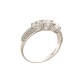 White gold 18k 750/1000 white cubic zirconia Trilogy woman ring