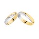 18K White And Yellow Gold With Diamond Wedding Rings Polello