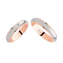 18K White and rose gold with diamond wedding rings Polello