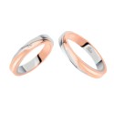 18K White and rose gold with diamonds wedding rings Polello 2251DBR-UBR