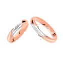 18K White and rose gold with diamond wedding rings Polello 2321DBR-UBR