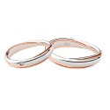 18K White and rose gold with diamond wedding rings Polello 2692DBR-UBR