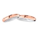 18K White and rose gold with diamonds wedding rings Polello 2694DBR-UBR