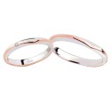 Coppia di fedi matrimoniali in oro bianco e rosa 18 Kt con diamante Polello 2836DBR-UBR
