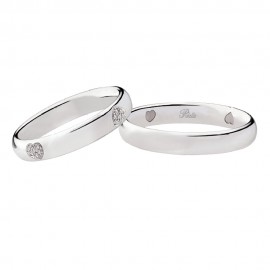 18K White gold with diamonds wedding rings