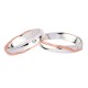 Coppia di fedi matrimoniali in oro bianco e rosa 18 Kt con diamante 2984DBR-UBR
