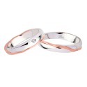 18K White and rose gold with diamond wedding rings 2984DBR-UBR