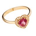 Anello in Oro Rosa 18 Carati con Tormalina Rosa e Diamanti