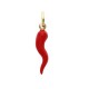 yellow gold 18Kt 750/1000 pendant with authentic red coral