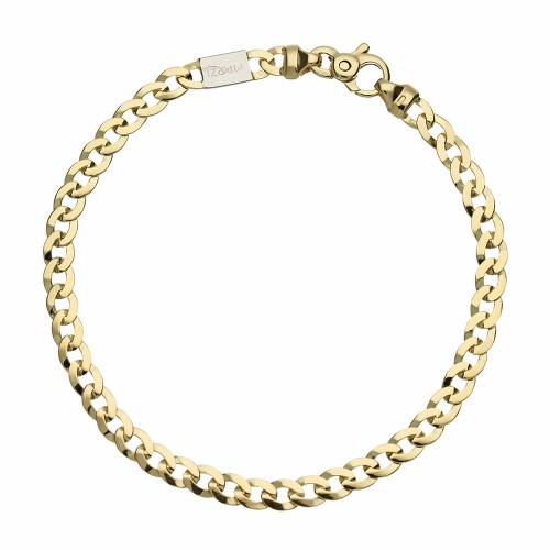 Yellow gold 18k link chain mens bracelet