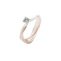 White and rose gold 18Carat solitary ring Polello