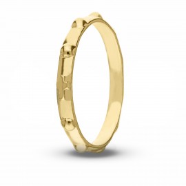Yellow gold 18 Kt 750/1000 shiny woman Rosary ring