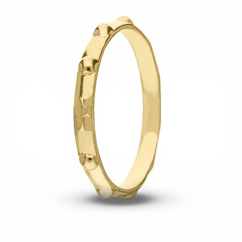 Yellow gold 18 Kt 750/1000 Band width 0.06 inch Rosary ring