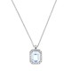 Women 18k White Gold with Aquamarine and Diamonds Necklace