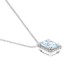 Women 18k White Gold with Aquamarine and Diamonds Necklace