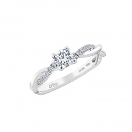 Women 18k White Gold with Diamonds Polello Solitaire Ring