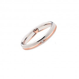 18K White and rose gold with diamond wedding ring Polello 2695DBR