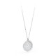 S'agapõ stainless steel, white crystal letter A necklace SLR01