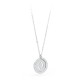 S'agapõ stainless steel, white crystal letter O necklace SLR14