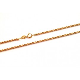 Collana in oro giallo 18Kt 750/1000 a maglia intrecciata lucida unisex