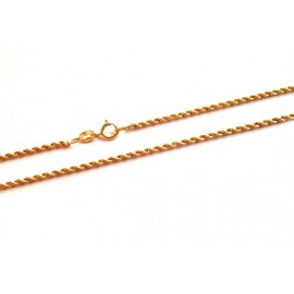 Yellow gold 18Kt interlaced chain shiny unisex necklace