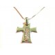 White gold 18k 750/1000 with pendant cross and white cubic zirconia necklace