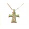 White gold 18k 750/1000 with pendant cross and white cubic zirconia necklace