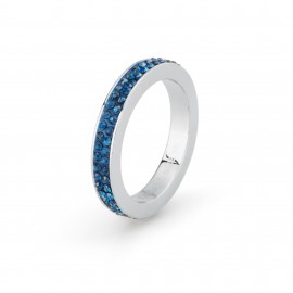 Stainless steel, blue crystal ring SCR41