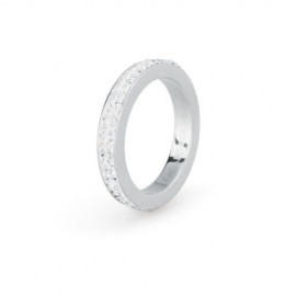 S'agapõ stainless steel, white crystal ring SCR31