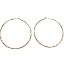 White gold 18Kt 750/1000 shiny woman hoop earrings