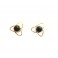 Yellow gold 18Kt 750/1000 with natural onyx woman earrings