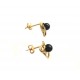 Orecchini in oro giallo 18Kt 750/1000 con pietra onice nera da donna