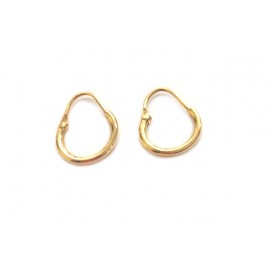 Yellow gold 18Kt - 750/1000 shiny hoop woman earrings