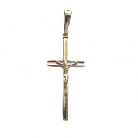 White gold 18Kt 750/1000 shiny woman cross pendant