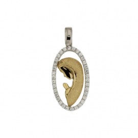 Yellow and white gold 18Kt 750/1000 Virgin Mary pendant