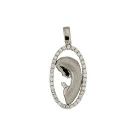 White gold 18Kt 750/1000 virgin mary pendant