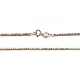 White gold 18kt 750/1000 shiny unisex pop corn type chain