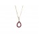 White gold 18k 750/1000 with red and white cubic zirconia woman necklace