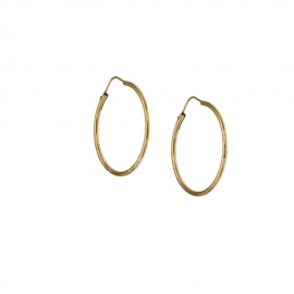 Yellow gold 18 Kt 750/1000 shiny hoop woman earrings