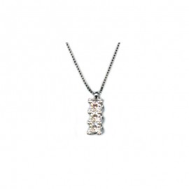 White gold 18Kt 750/1000 trilogy type with diamonds,woman necklace