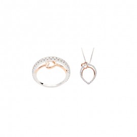 White and Rose Gold 18Kt 750/1000 and diamonds jewelry sets Polello