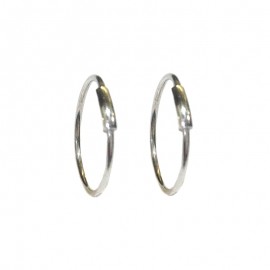 White gold 18Kt 750/1000 shiny hoop earrings