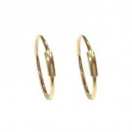 Orecchini in oro giallo 18Kt 750/1000 forma cerchietti unisex