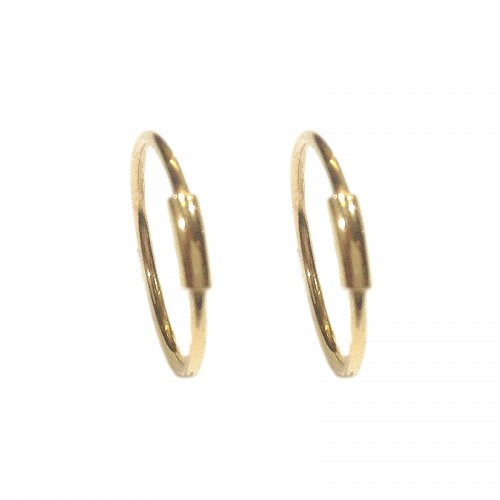 Orecchini cerchietti in oro giallo 18Kt 750% unisex