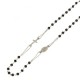 White gold 18Kt 750/1000 with black stones rosary necklace