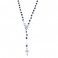 White gold 18 Kt 750/1000 with black stones rosary necklace