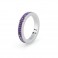 S'agapõ stainless steel, violet crystal ring SCR37