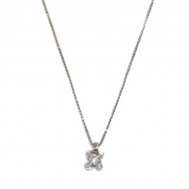 Collana punto luce in oro bianco 18Kt 750/1000 con diamanti Polello