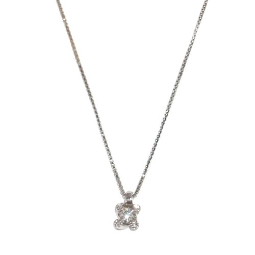 Collana punto luce in oro bianco 18Kt con diamanti Polello