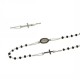 White gold 18kt rosary necklace with black stones